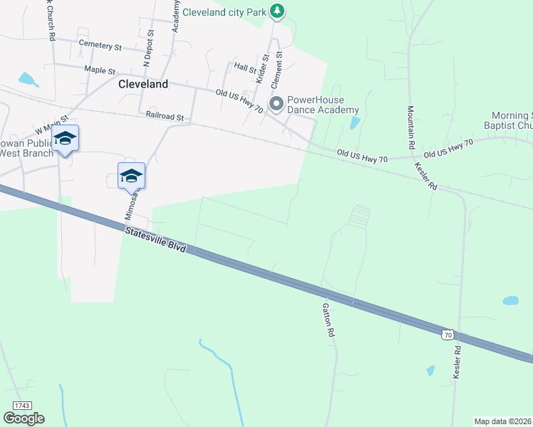 map of restaurants, bars, coffee shops, grocery stores, and more near 530 Fiber Acres A Street in Cleveland