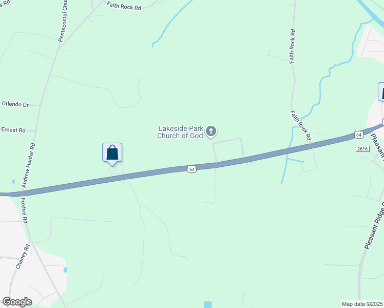 map of restaurants, bars, coffee shops, grocery stores, and more near 4917 U.S. 64 in Franklinville