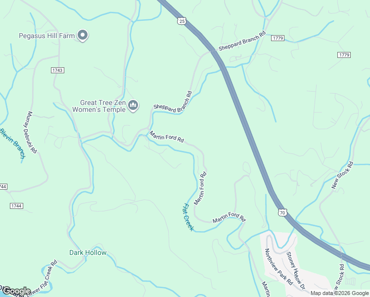 map of restaurants, bars, coffee shops, grocery stores, and more near 298 Martin Ford Road in Weaverville