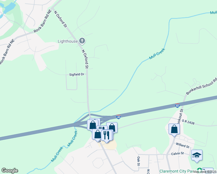 map of restaurants, bars, coffee shops, grocery stores, and more near 3042 Montclair Drive in Claremont