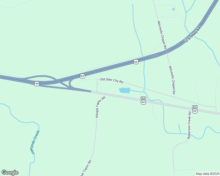 map of restaurants, bars, coffee shops, grocery stores, and more near 2900 U.S. 64 Business in Pittsboro