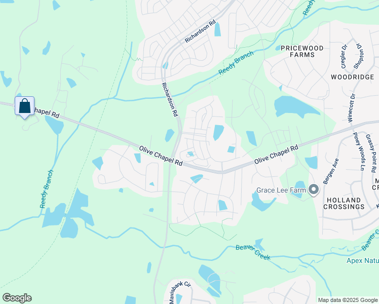 map of restaurants, bars, coffee shops, grocery stores, and more near 2951 Sunflower Road in Apex