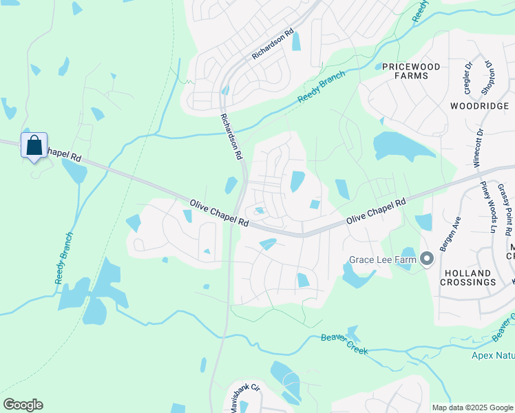 map of restaurants, bars, coffee shops, grocery stores, and more near 2951 Sunflower Road in Apex