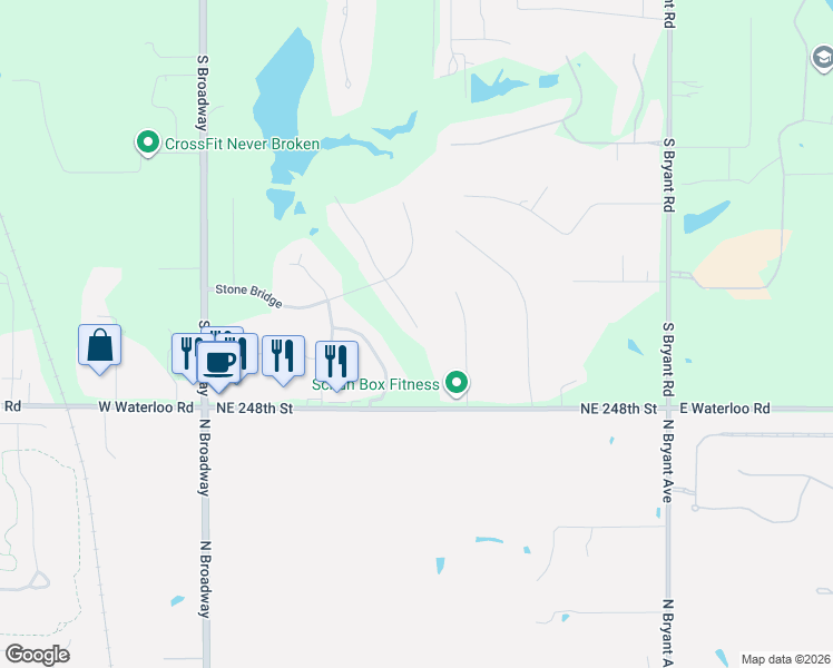 map of restaurants, bars, coffee shops, grocery stores, and more near 7100 Coyote Point in Edmond