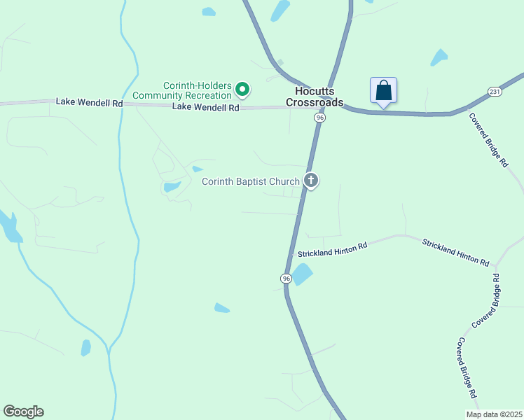 map of restaurants, bars, coffee shops, grocery stores, and more near Cattail Lane in Johnston County