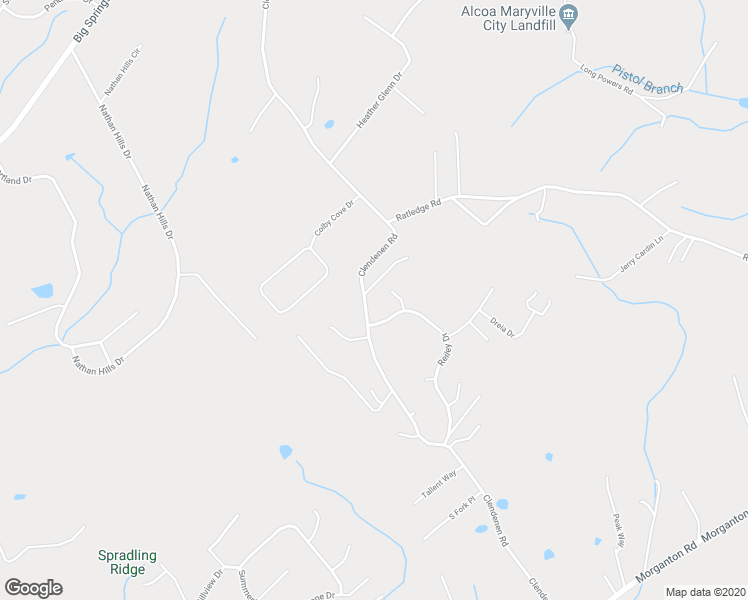 map of restaurants, bars, coffee shops, grocery stores, and more near 1212 Clendenen Road in Maryville