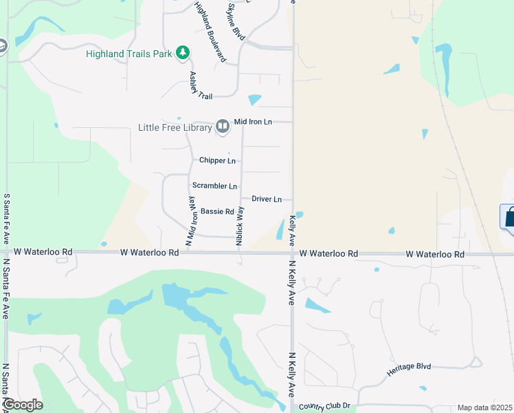 map of restaurants, bars, coffee shops, grocery stores, and more near 1013 Driver Lane in Edmond