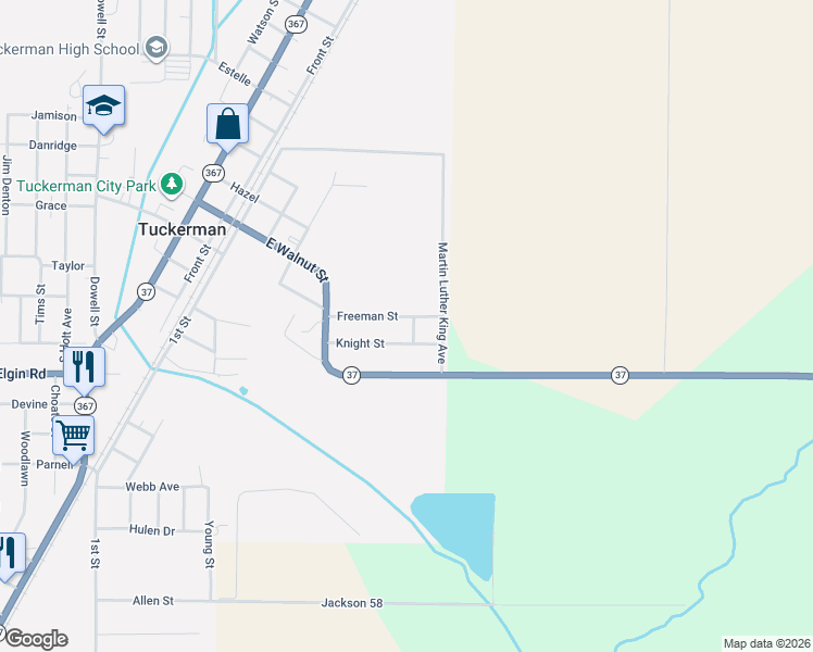 map of restaurants, bars, coffee shops, grocery stores, and more near 116 Freeman Street in Tuckerman