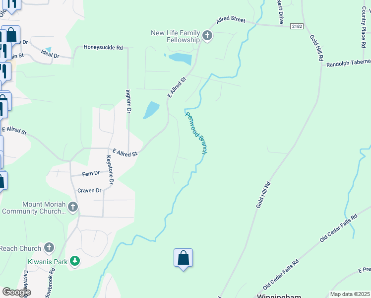 map of restaurants, bars, coffee shops, grocery stores, and more near 930 Northshore Drive in Asheboro