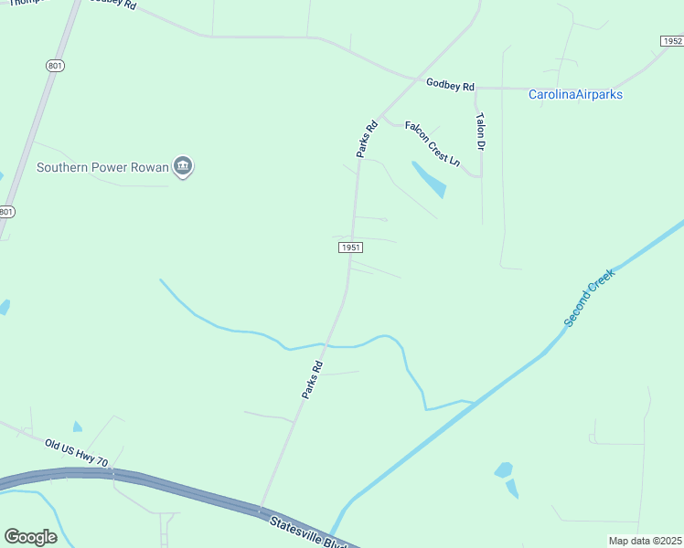 map of restaurants, bars, coffee shops, grocery stores, and more near 2560 Parks Road in Salisbury