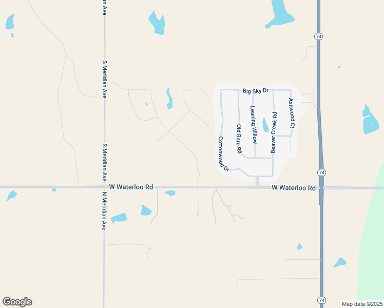 map of restaurants, bars, coffee shops, grocery stores, and more near 14505 Cottonwood Drive in Guthrie