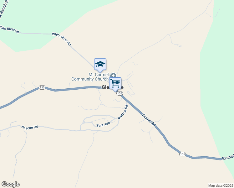 map of restaurants, bars, coffee shops, grocery stores, and more near 10669 Evans Road in Glennville