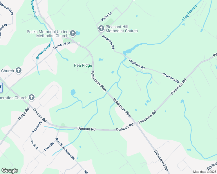 map of restaurants, bars, coffee shops, grocery stores, and more near 2728 Wilkinson Pike in Maryville