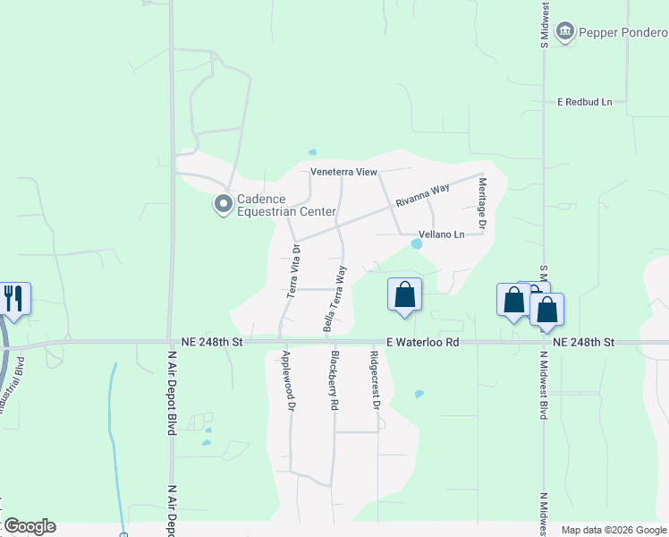 map of restaurants, bars, coffee shops, grocery stores, and more near 2082 Vaquero Court in Edmond