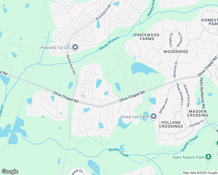 map of restaurants, bars, coffee shops, grocery stores, and more near 1469 Rowboat Road in Apex