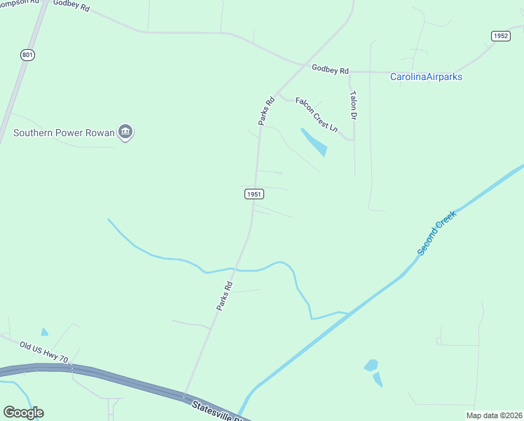 map of restaurants, bars, coffee shops, grocery stores, and more near 2555 Parks Road in Salisbury