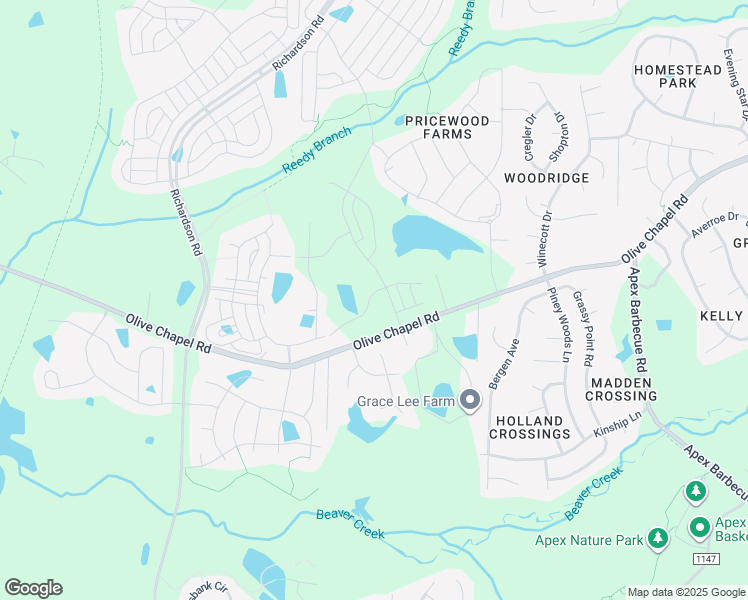 map of restaurants, bars, coffee shops, grocery stores, and more near 2456-2600 Olive Chapel Road in Apex