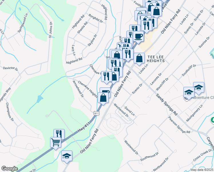 map of restaurants, bars, coffee shops, grocery stores, and more near 1911 West Broadway Avenue in Maryville