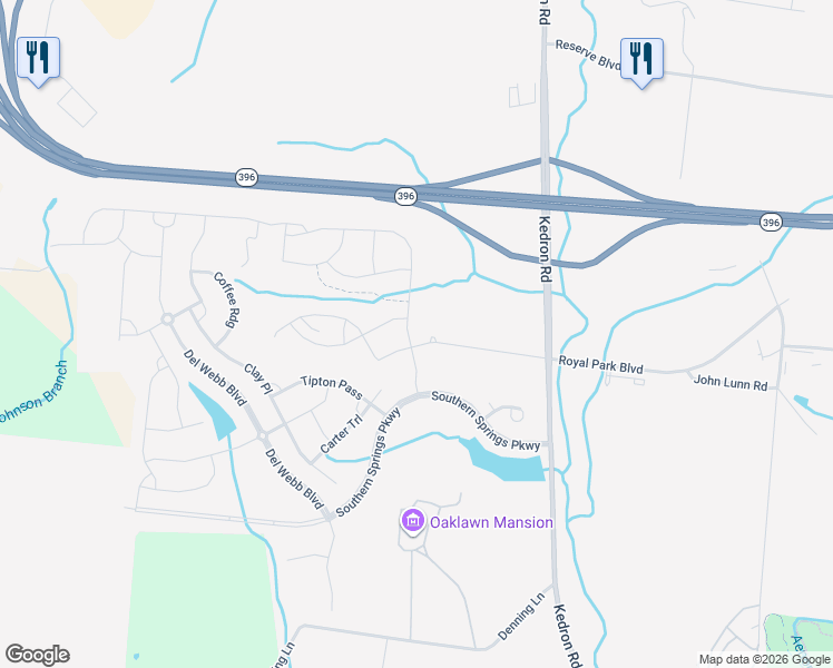 map of restaurants, bars, coffee shops, grocery stores, and more near 104 Tipton Pass in Spring Hill
