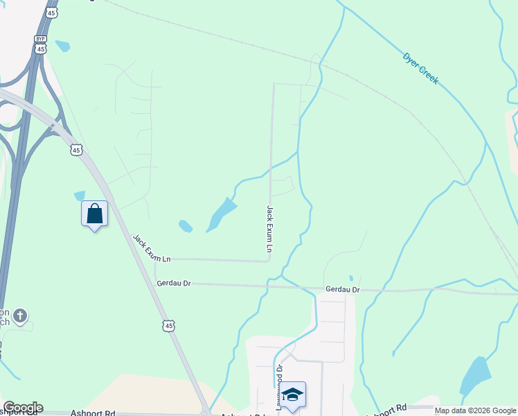 map of restaurants, bars, coffee shops, grocery stores, and more near 151 Jack Exum Lane in Jackson