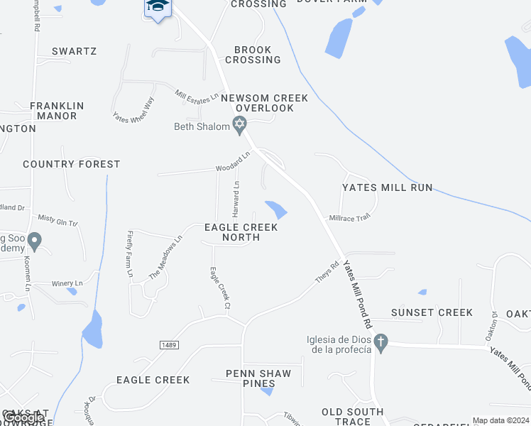 map of restaurants, bars, coffee shops, grocery stores, and more near 5732 Thistleton Lane in Raleigh