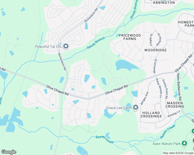 map of restaurants, bars, coffee shops, grocery stores, and more near 1469 Rowboat Road in Apex