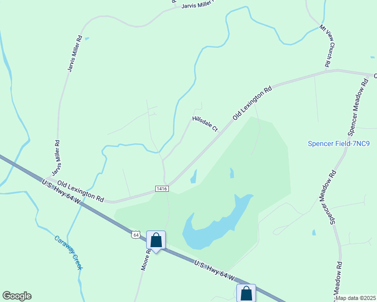 map of restaurants, bars, coffee shops, grocery stores, and more near 4900 Old Lexington Road in Asheboro