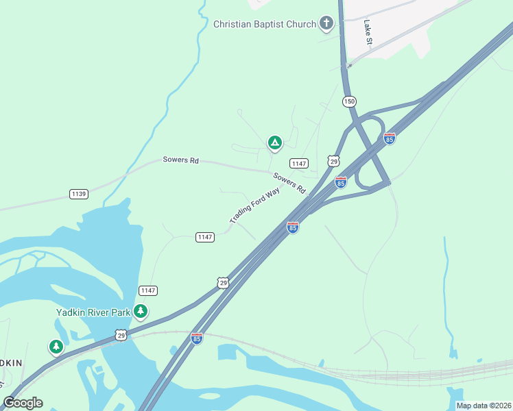 map of restaurants, bars, coffee shops, grocery stores, and more near 647 Trading Ford Way in Linwood