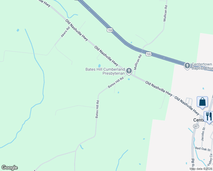 map of restaurants, bars, coffee shops, grocery stores, and more near 216 Bates Hill Road in McMinnville