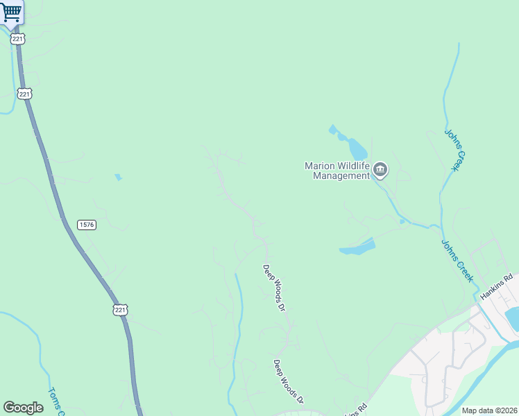 map of restaurants, bars, coffee shops, grocery stores, and more near 768 Deep Woods Drive in Marion