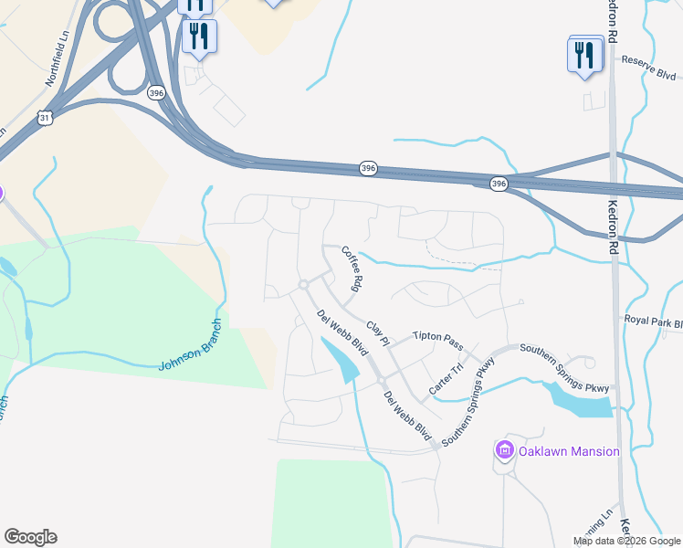 map of restaurants, bars, coffee shops, grocery stores, and more near 1023 Coffee Ridge in Spring Hill