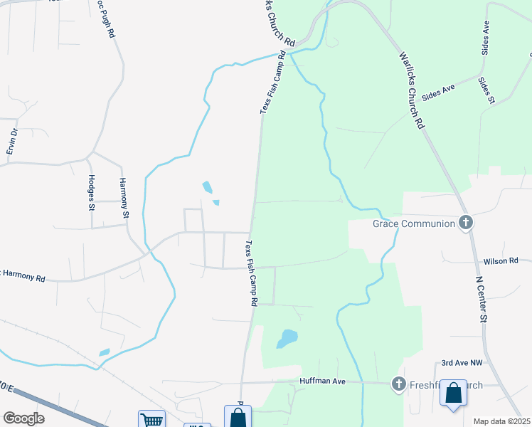 map of restaurants, bars, coffee shops, grocery stores, and more near 3097 Texs Fish Camp Road in Connelly Spg