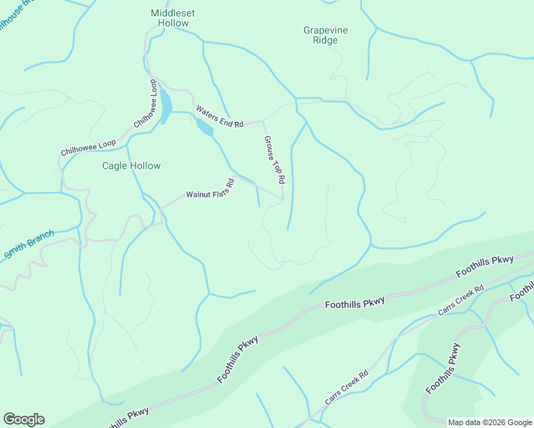 map of restaurants, bars, coffee shops, grocery stores, and more near 2044 Walnut Flats Road in Walland