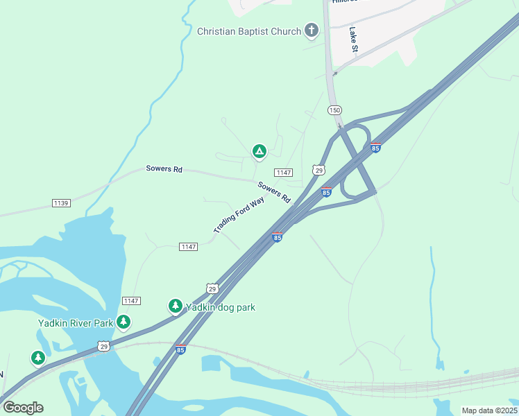 map of restaurants, bars, coffee shops, grocery stores, and more near 545 Trading Ford Way in Linwood