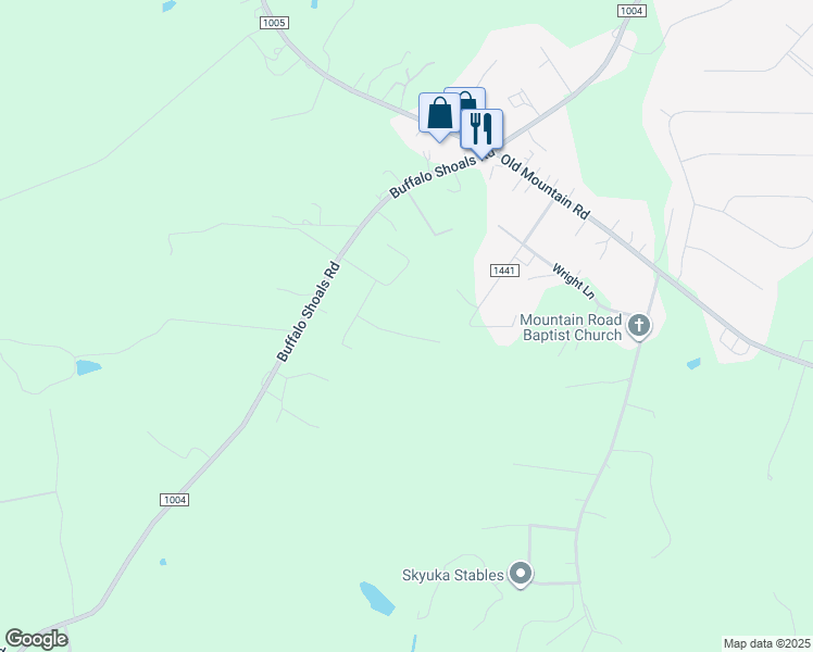 map of restaurants, bars, coffee shops, grocery stores, and more near 129 Blueberry Lane in Statesville