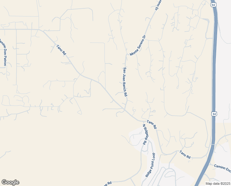 map of restaurants, bars, coffee shops, grocery stores, and more near 15 San Juan Ranch Road in Santa Fe