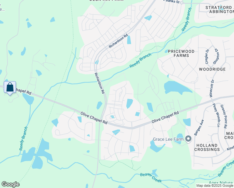 map of restaurants, bars, coffee shops, grocery stores, and more near 1429 Barn Door Drive in Apex