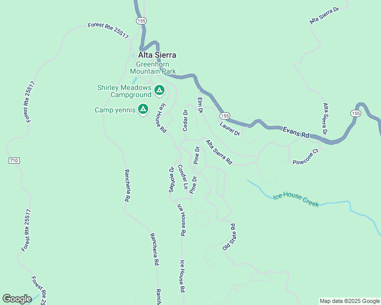 map of restaurants, bars, coffee shops, grocery stores, and more near 11809 Pine Drive in Wofford Heights