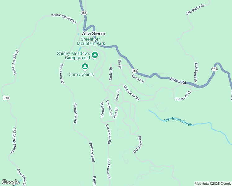 map of restaurants, bars, coffee shops, grocery stores, and more near 11809 Pine Drive in Wofford Heights