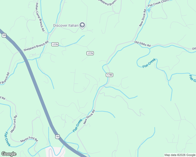 map of restaurants, bars, coffee shops, grocery stores, and more near 24 Emory Paige Road in Weaverville