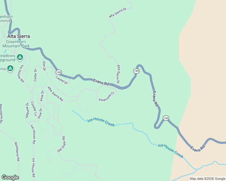 map of restaurants, bars, coffee shops, grocery stores, and more near 1400 Pinecone Court in Wofford Heights