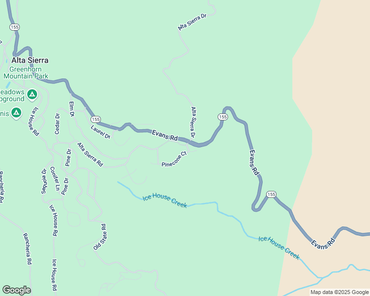 map of restaurants, bars, coffee shops, grocery stores, and more near 1400 Pinecone Court in Wofford Heights