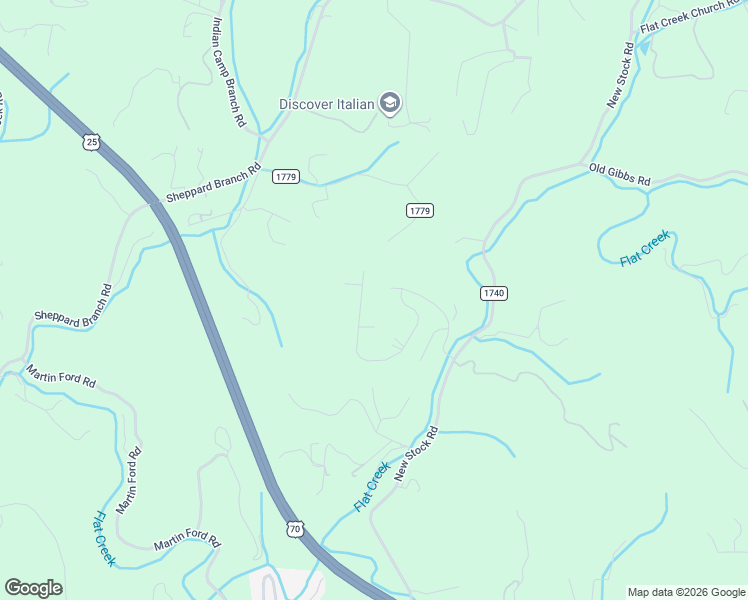 map of restaurants, bars, coffee shops, grocery stores, and more near 77 Gracie Lane in Weaverville