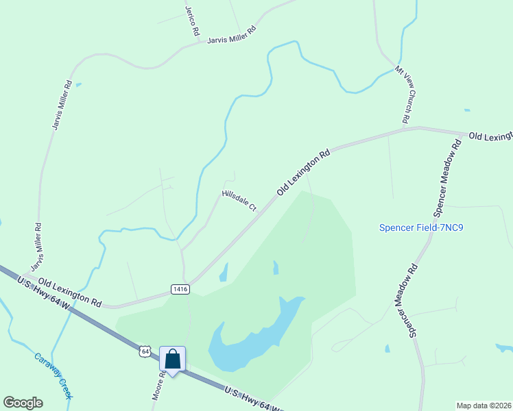 map of restaurants, bars, coffee shops, grocery stores, and more near 4850 Old Lexington Road in Asheboro