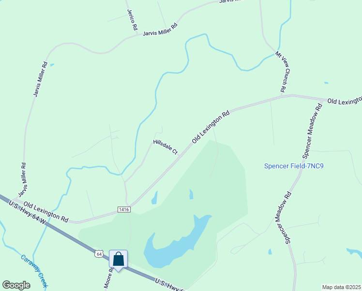map of restaurants, bars, coffee shops, grocery stores, and more near 3444 Hillsdale Court in Asheboro
