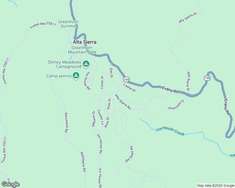 map of restaurants, bars, coffee shops, grocery stores, and more near 10921 Elm Drive in Wofford Heights