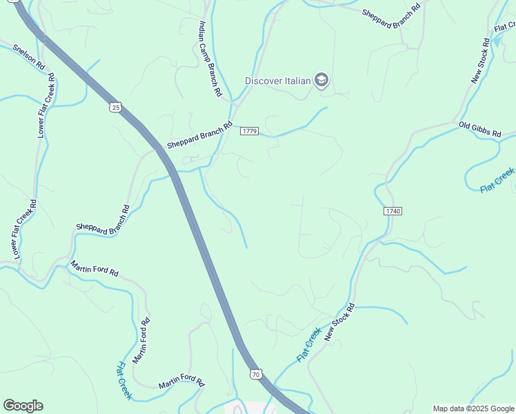 map of restaurants, bars, coffee shops, grocery stores, and more near 68 Deerborne Lane in Weaverville