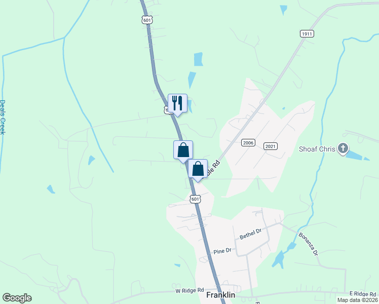 map of restaurants, bars, coffee shops, grocery stores, and more near 5350 U.S. 601 in Salisbury