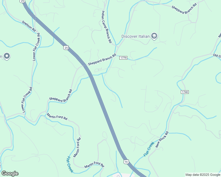 map of restaurants, bars, coffee shops, grocery stores, and more near 99999 Deerborne Lane in Weaverville
