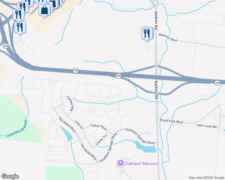 map of restaurants, bars, coffee shops, grocery stores, and more near Saturn Parkway in Spring Hill